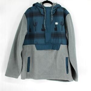 Hurley Evergreen Burrito Anorak Pullover Sweater Mens Size Large Stone Grey NEW